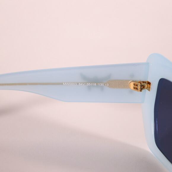 MCM Cat Eye Rectangle Sunglasses - Shiny Light Blue / Smoke - NWT - Picture 6 of 8